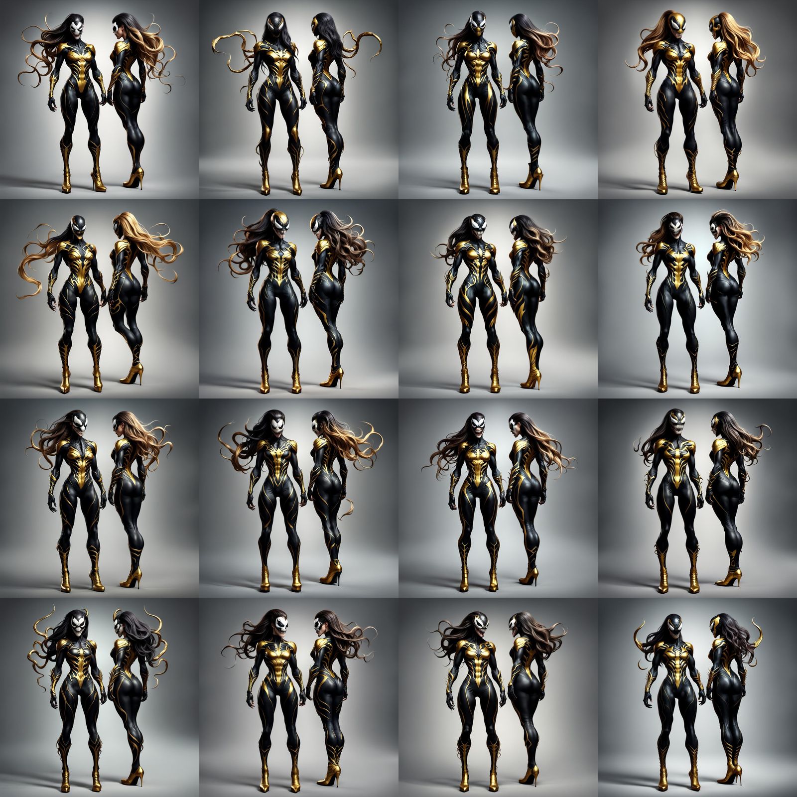 Venom Inspired Female Character in Gold and Black