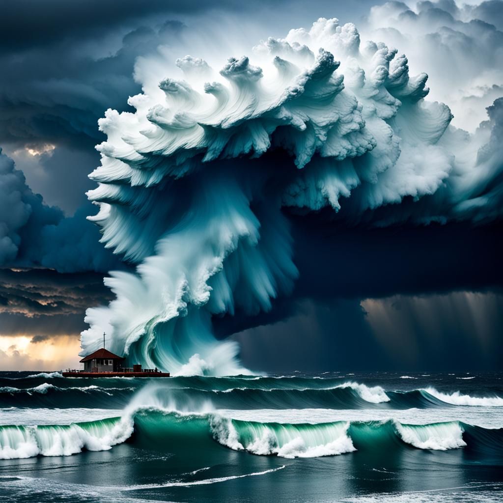 Nature's Fury Unleashes Storm Over Ocean