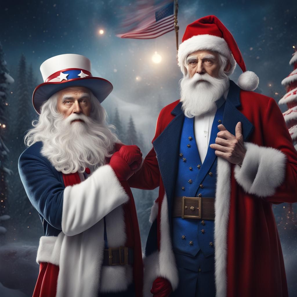 Santa Sam: Patriotic Christmas Character Art