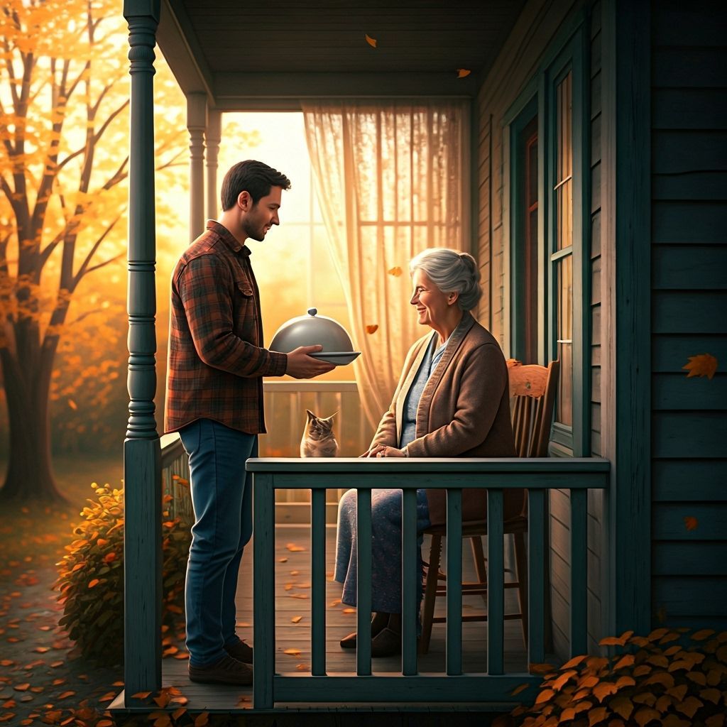 Heartwarming Autumn Scene of Compassion