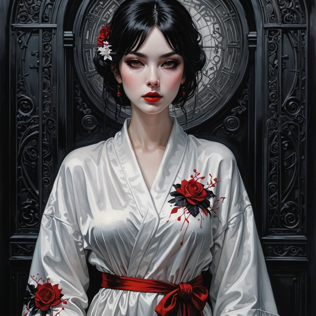 Elegant Gothic Portrait of a Woman in Paris