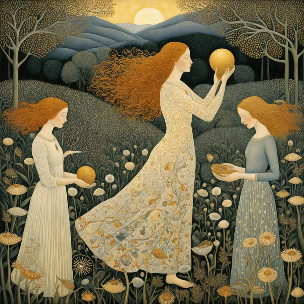 Empowered Women in Ethereal Landscape