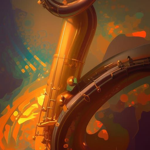 Hyperdetailed Saxophone Concept Art in 8K Resolution