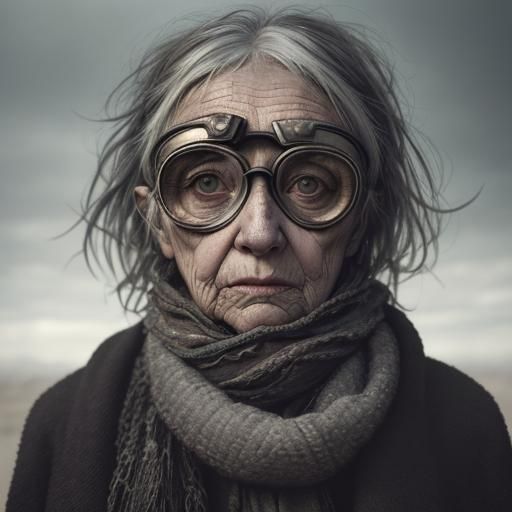 Post-Apocalyptic Woman Portrait in Gritty Style