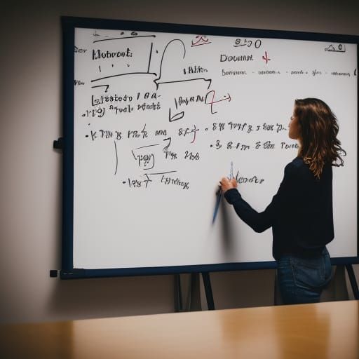 Teacher Writing on Whiteboard, Natural Lighting Photography