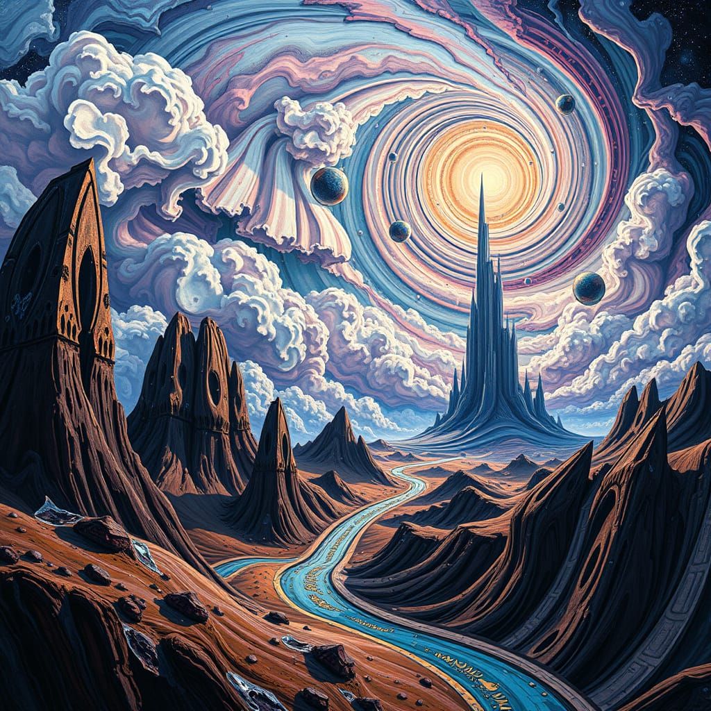 Dreamlike Shrine Landscape in Cinematic Style