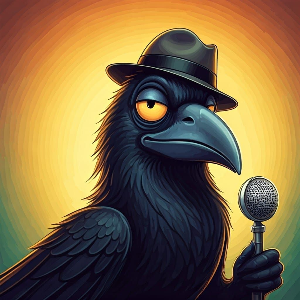 Singing Crow in Cory Loftis Cartoon Style