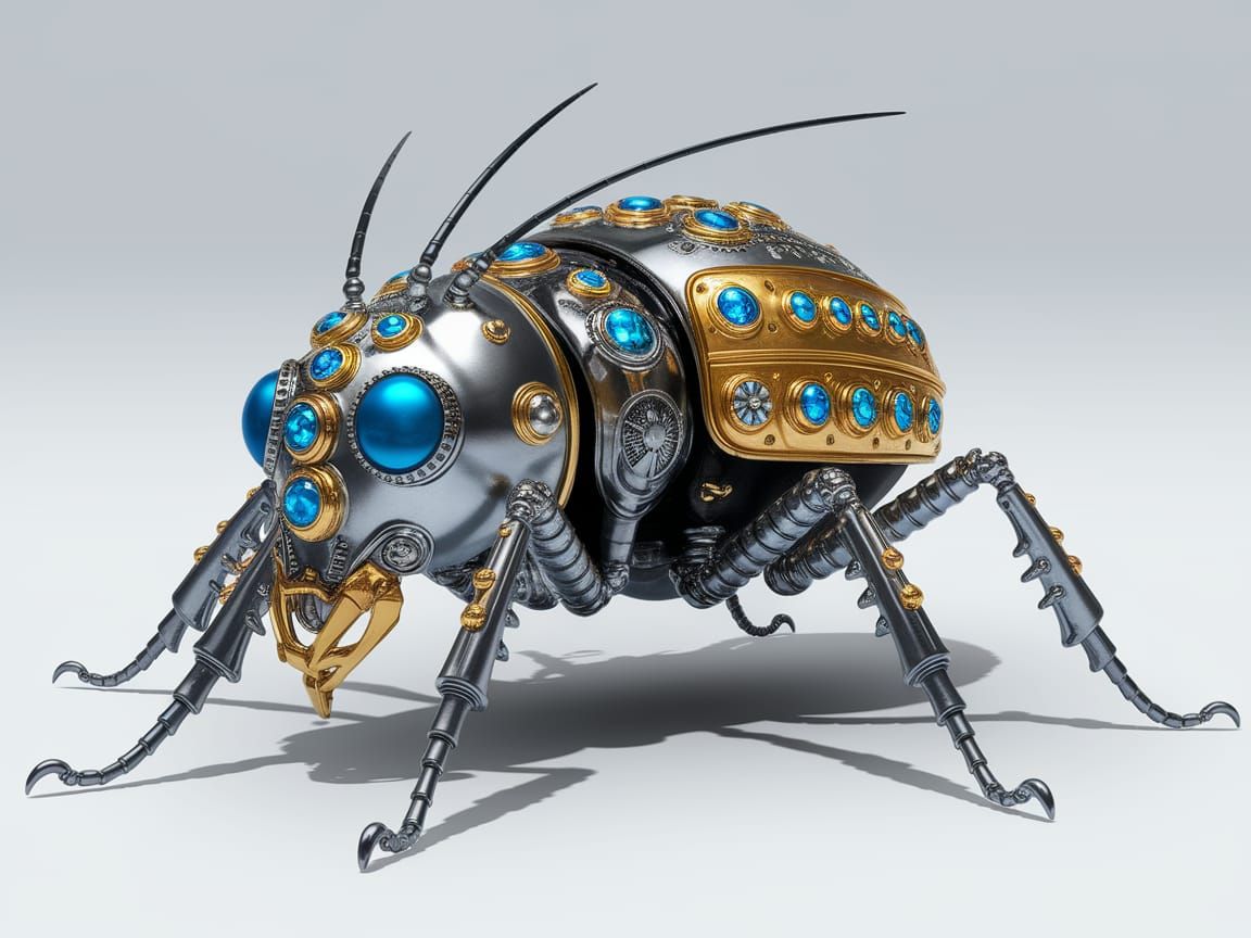 Steampunk Insect Masterpiece in Futuristic Style