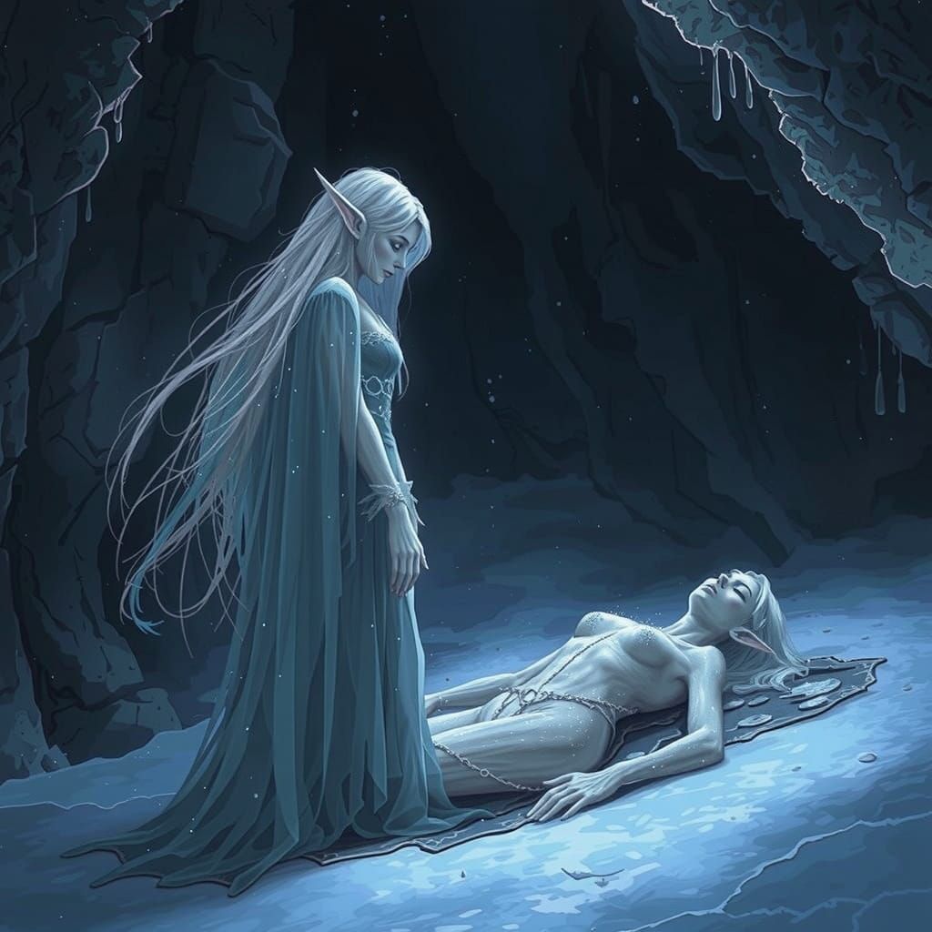 Ethereal Elf in Icy Tomb