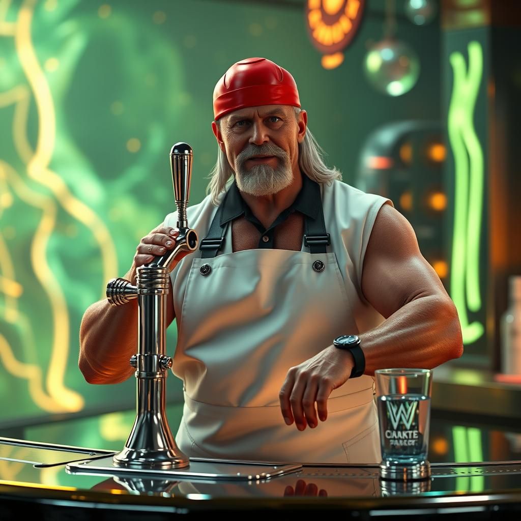 Hulk Hogan as Bartender in Sci-Fi Tavern