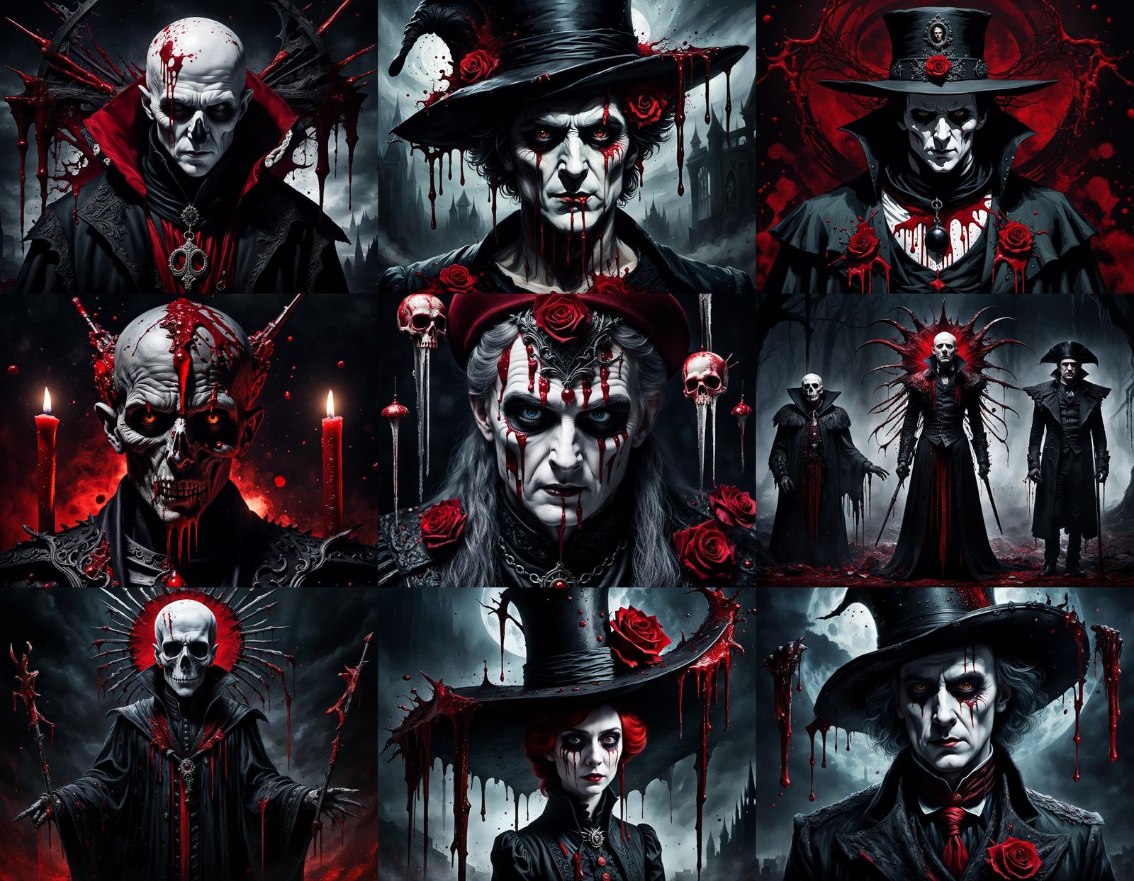 Grimdark Gothic Portraits of Gaunt Lunatics