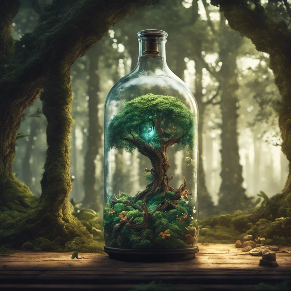 Bottle Terrarium Tree of Life: Fantasy Concept Art