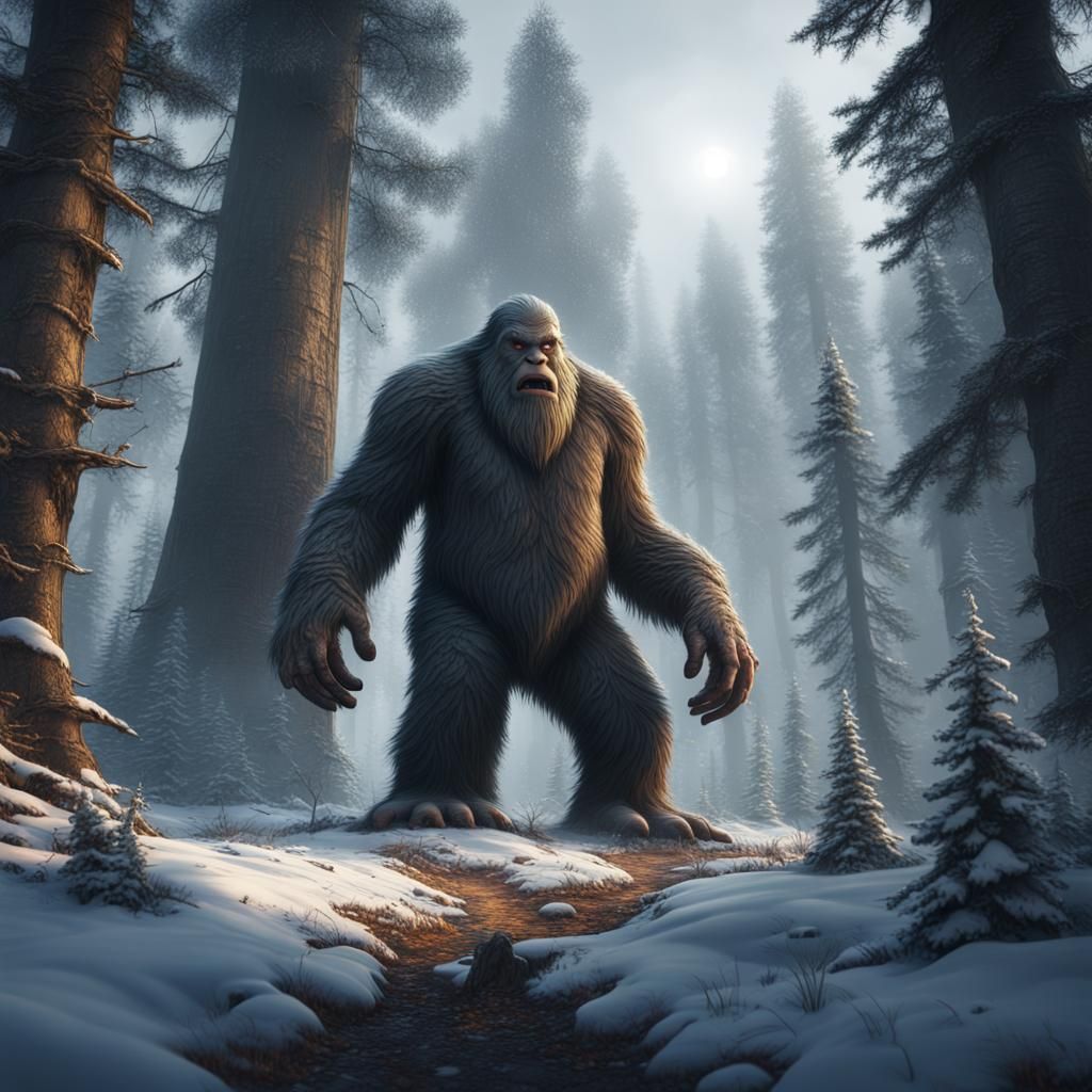 Big Foot Sighting on Snowy Morning