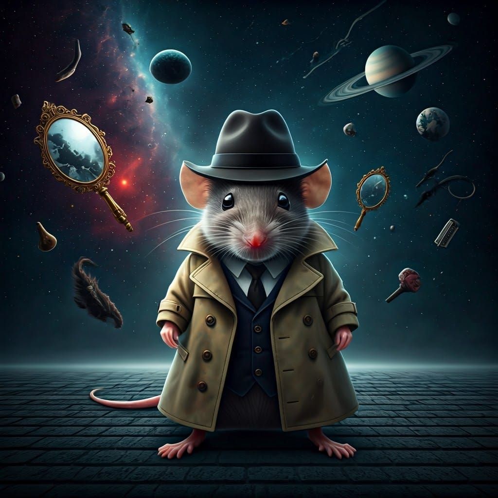 Mouse on Friday the 13th in Hyperrealistic Photo