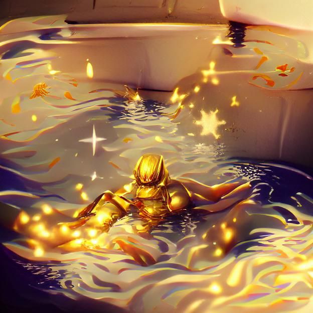 Golden Starlight Scene: An Ethereal Glow