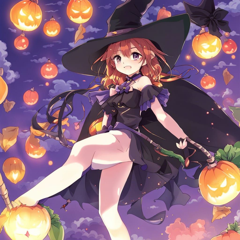 Anime Style Witch Costume Illustration