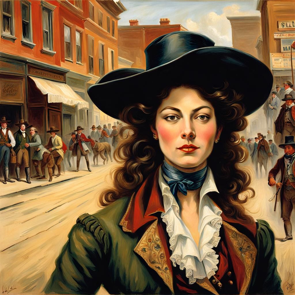 Ava Gardner as Wild Bill Hickock, Oil Painting