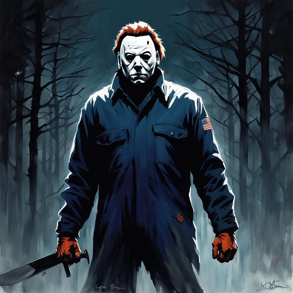 Sinister Michael Myers Portrait in Dark Style