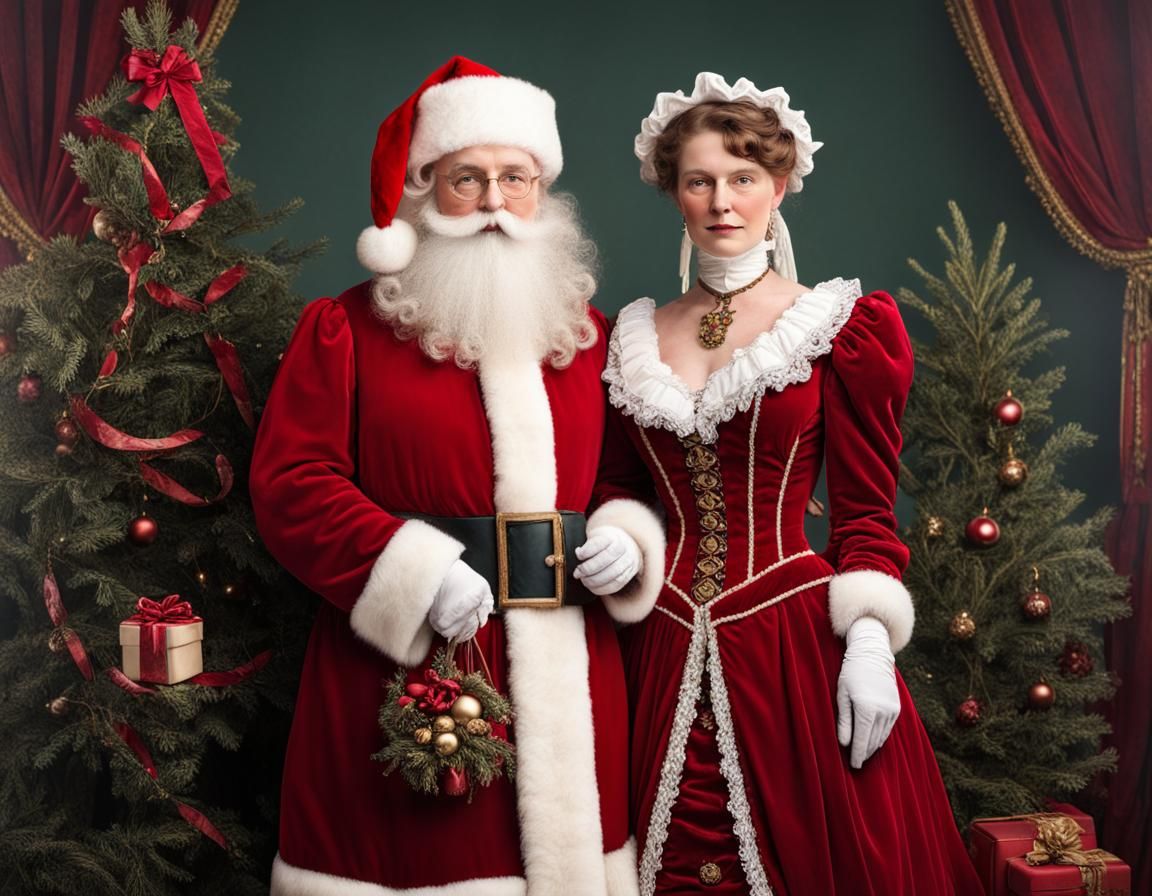 VICTORIAN Mr & Mrs Santa Clause
