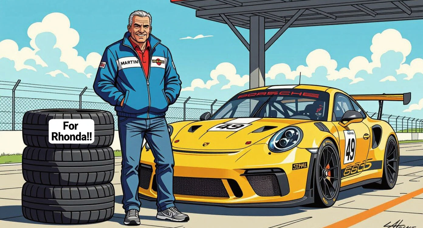 Martini Racing Porsche 911 GT3 RSR with Man in Fleece Jacket