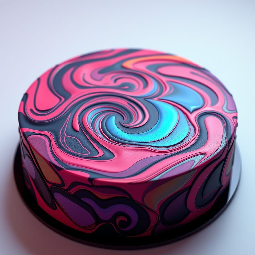 Hyper-Realistic Cake in 8k Film Photography Style with Iride...