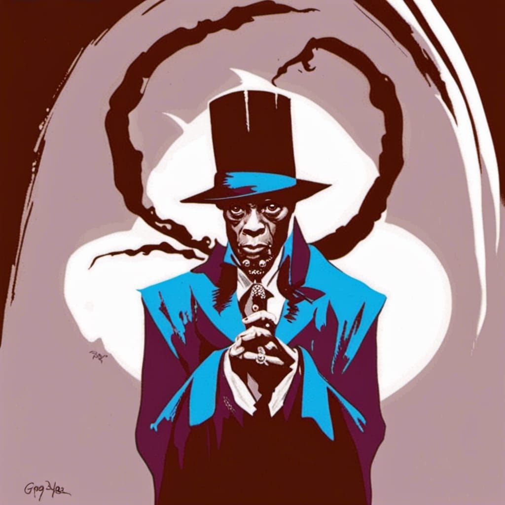 Papa Legba: A Horror Illustration in Dark Style