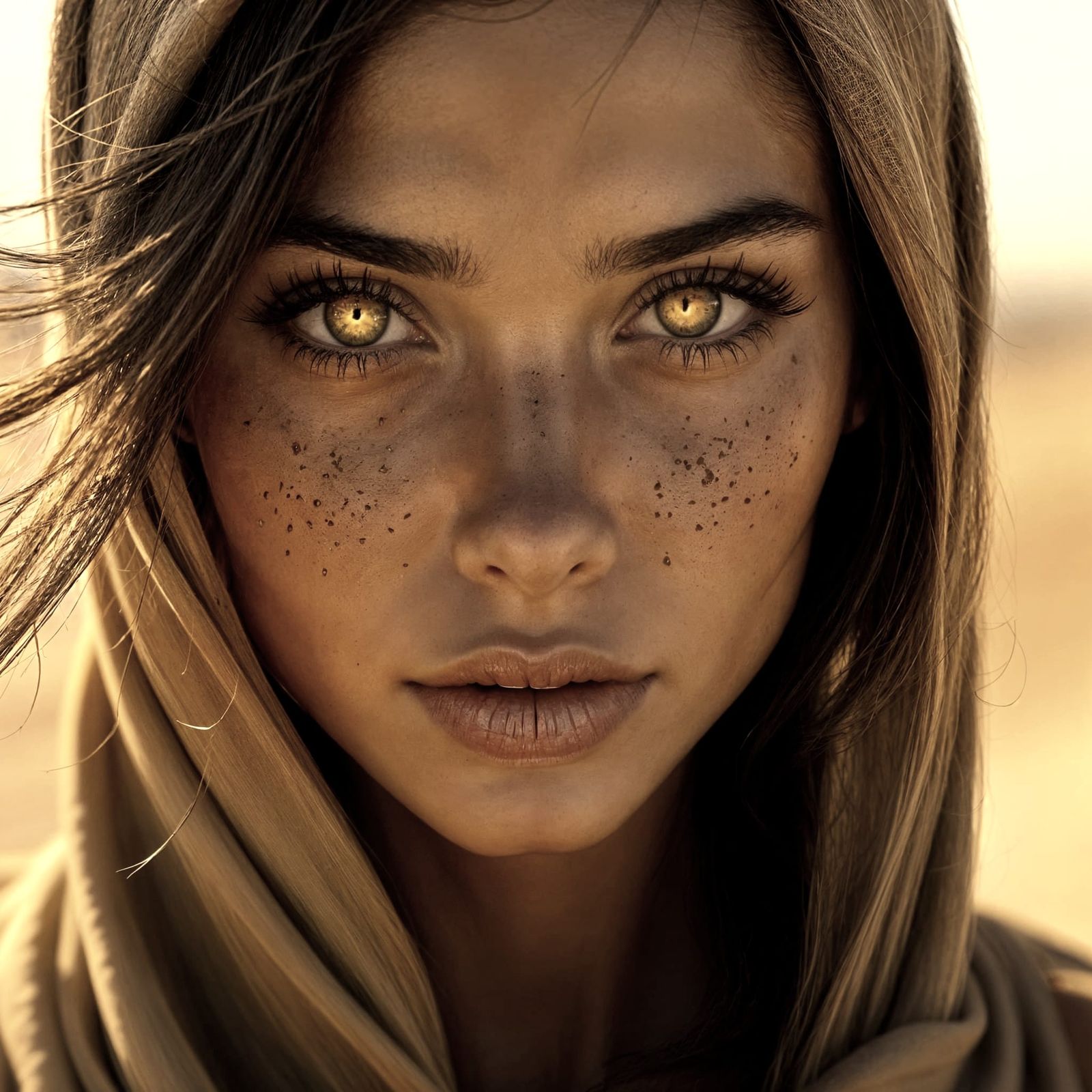 Desert Wanderer in Amber Hues