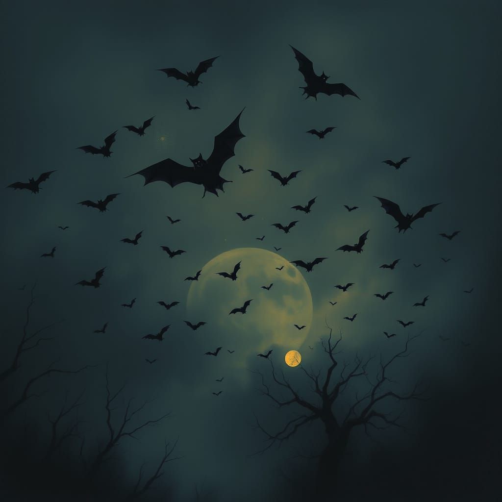 Bats in a Darkening Gothic Twilight