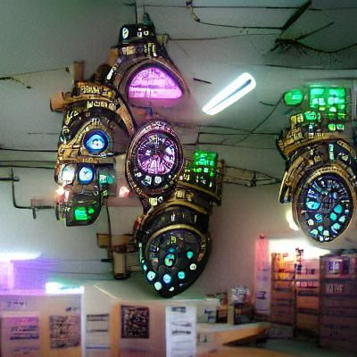 Cosmic Cyberpunk Steampunk Clockwork Market