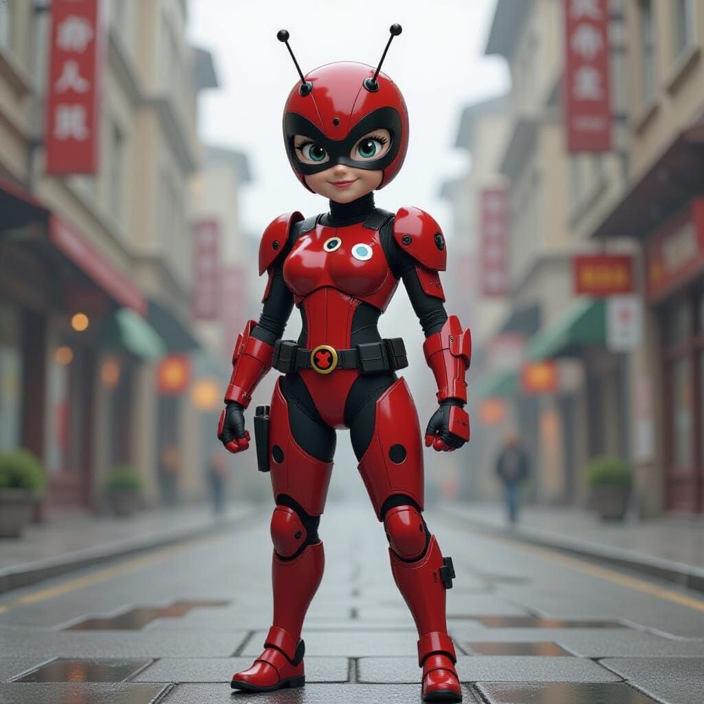 Miraculous Ladybug in Armored Costume: Matte Painting