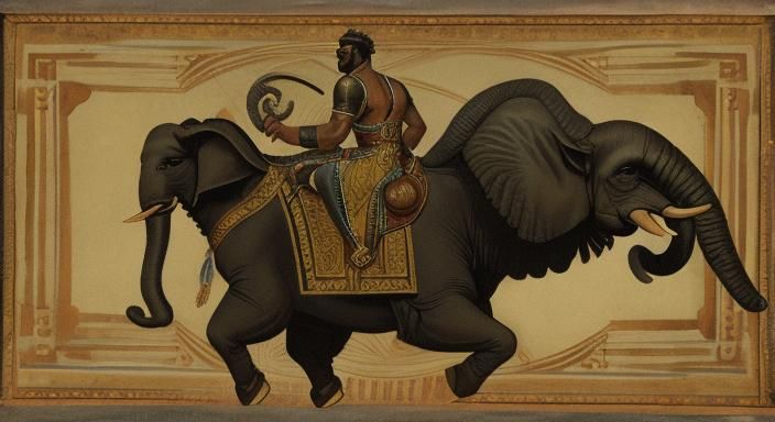 Hannibal Crosses the Alps on Elephant