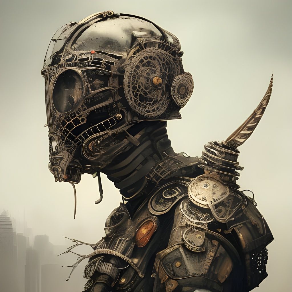 Apocalyptic Survivor Portrait: Intricate Armor Detail