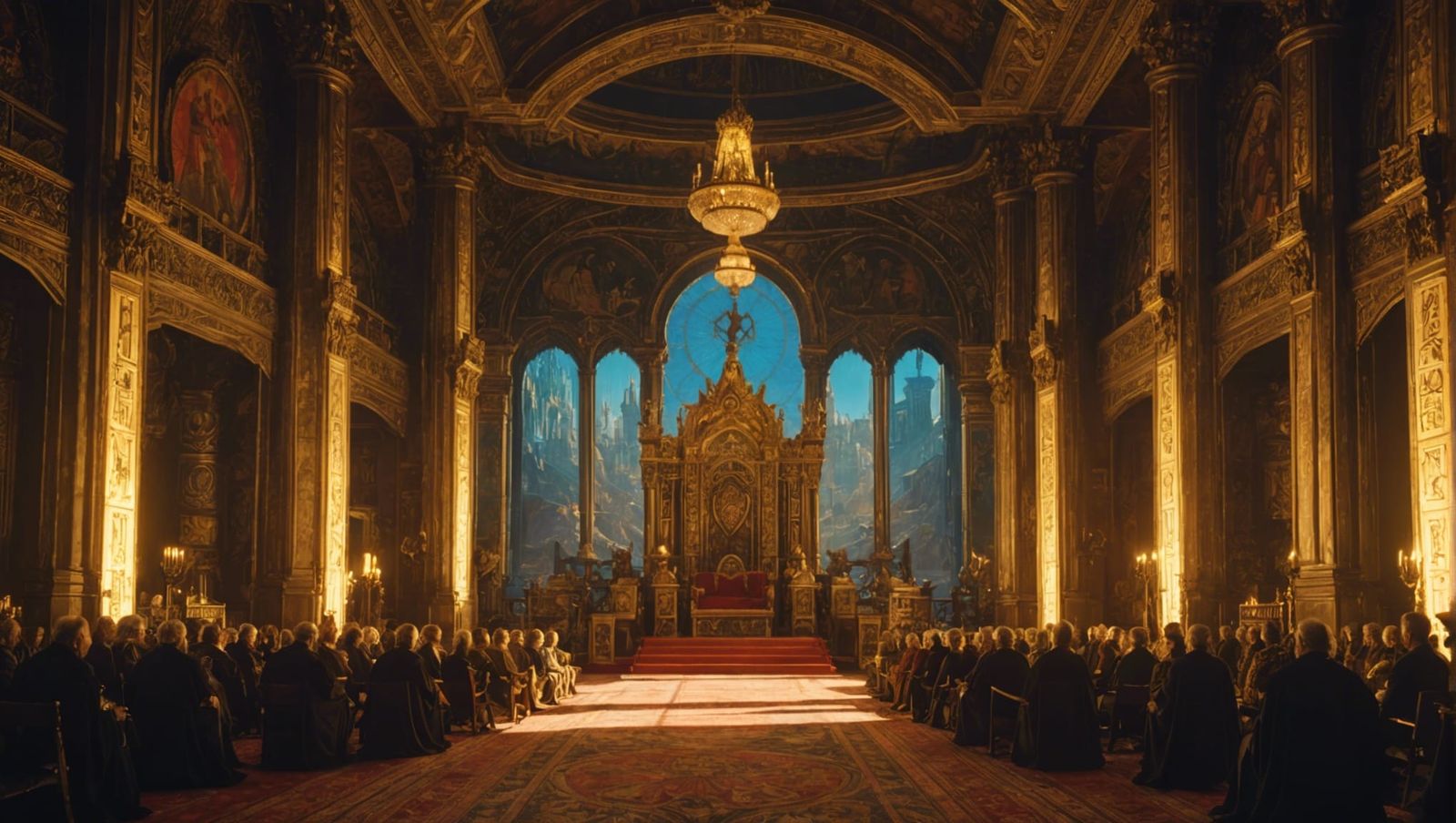 Spectacular Empress in Ornate Throne Room