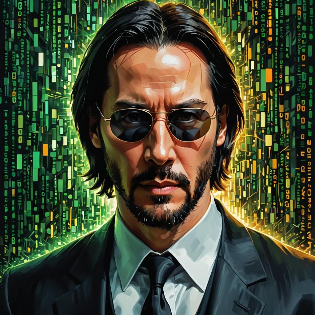 Neo Emerges: A Cubist Matrix Portrait