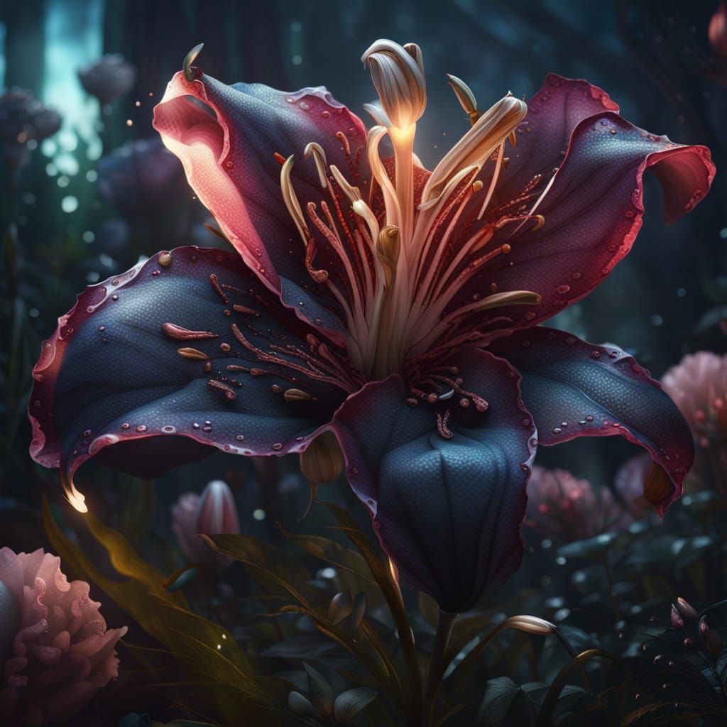 Magic Lily Rose: Detailed Fantasy Art