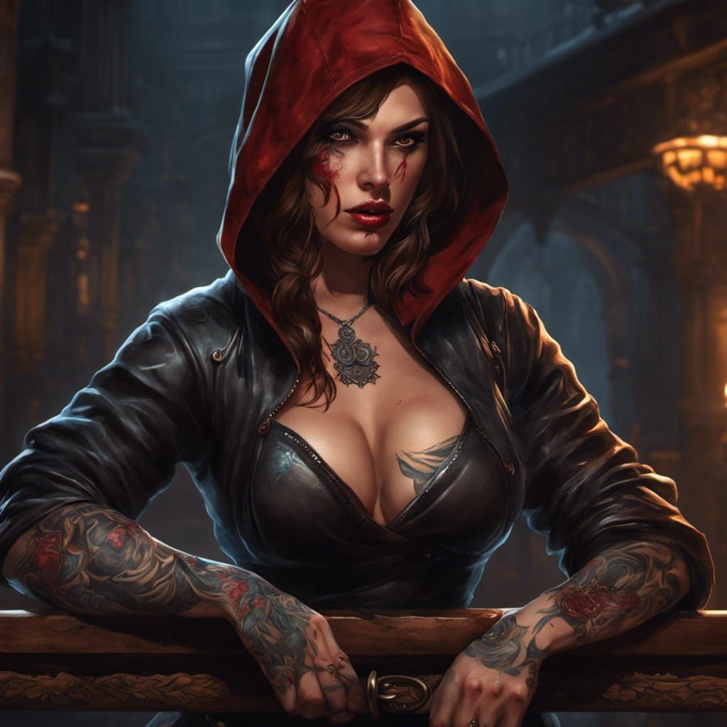 Hooded Thief Portrait in Dark Fantasy Style