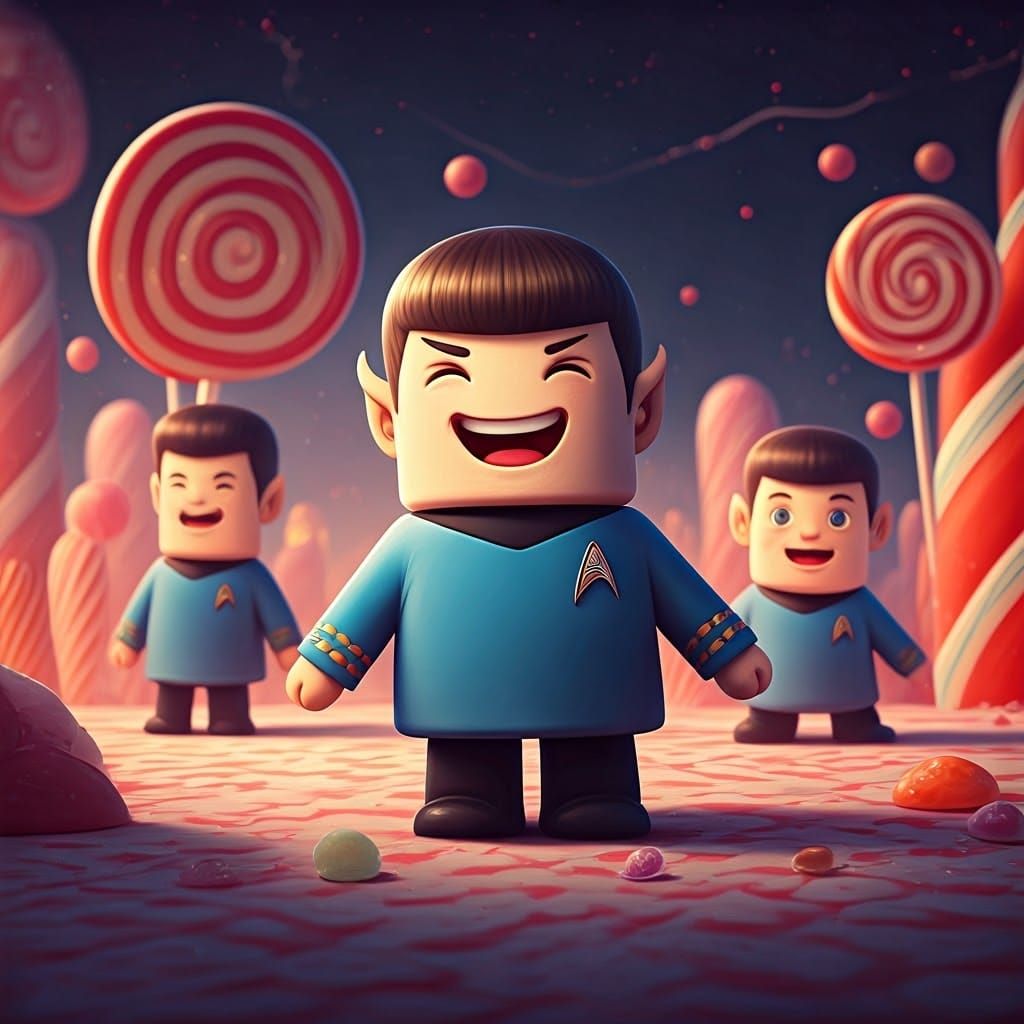 Marshmallow Spock Joins Star Trek Crew in Vibrant Candyland