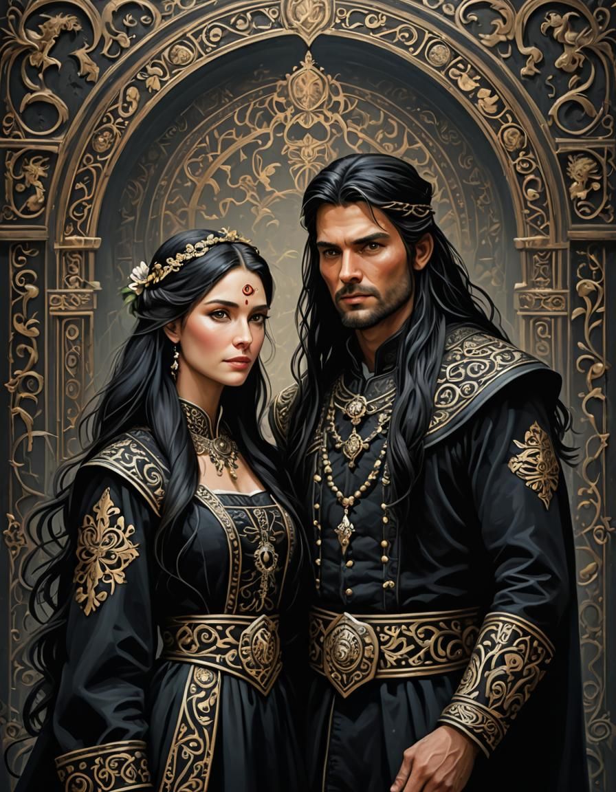 Beautiful Knight Couple in a Magical Fantasy