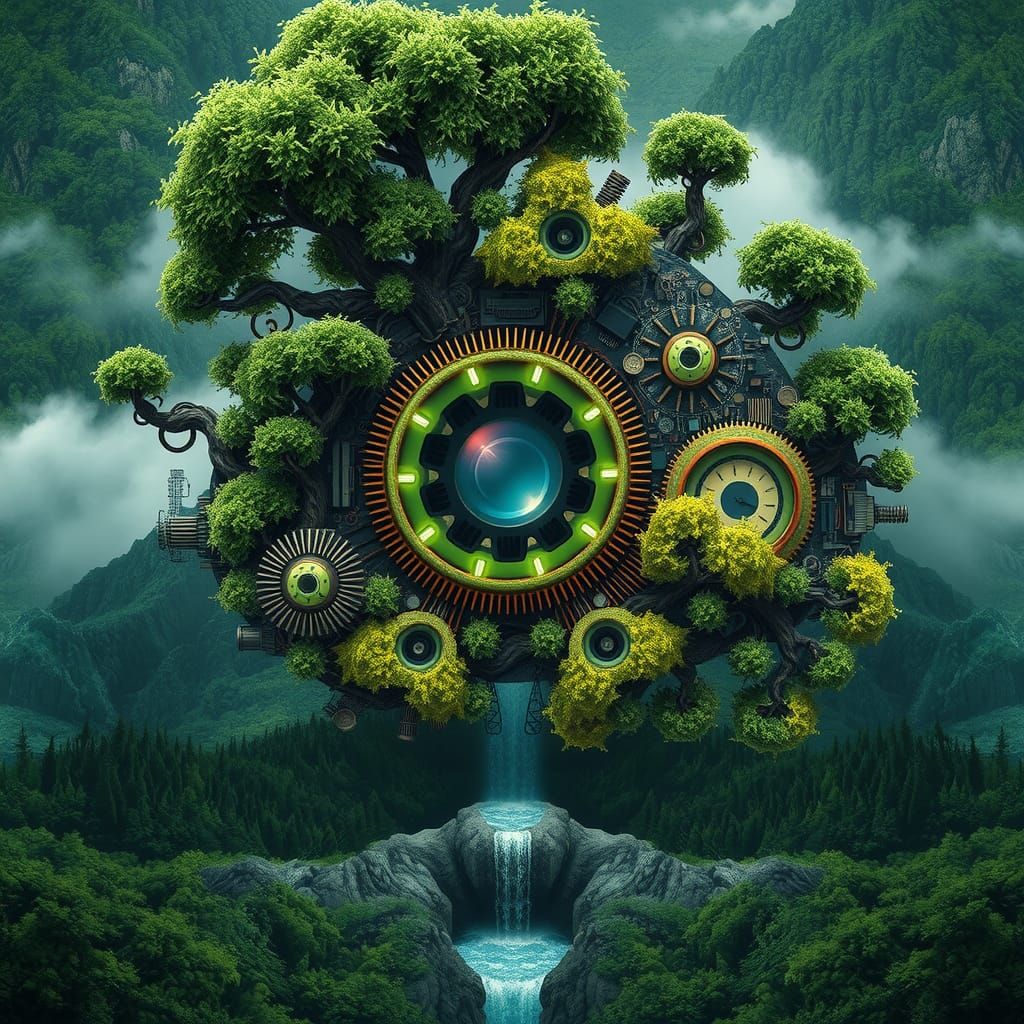 Organic Steampunk Motherboard Treehouse Vortex