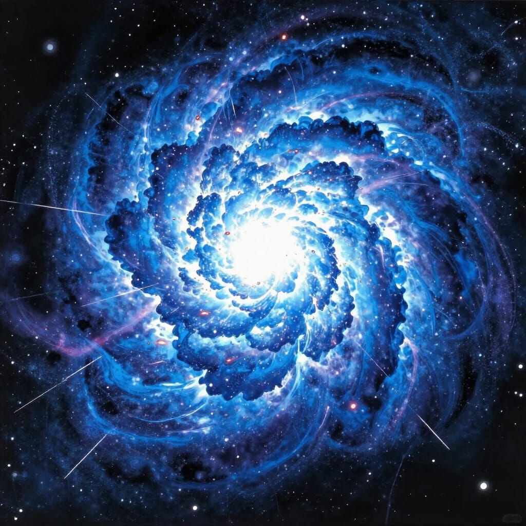 Colossal Blue Supernova Exploding in Deep Space