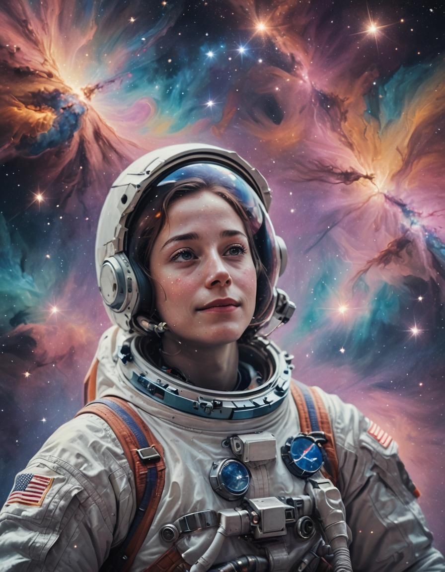 Lonely Astronaut in Space: Atmospheric Surrealism