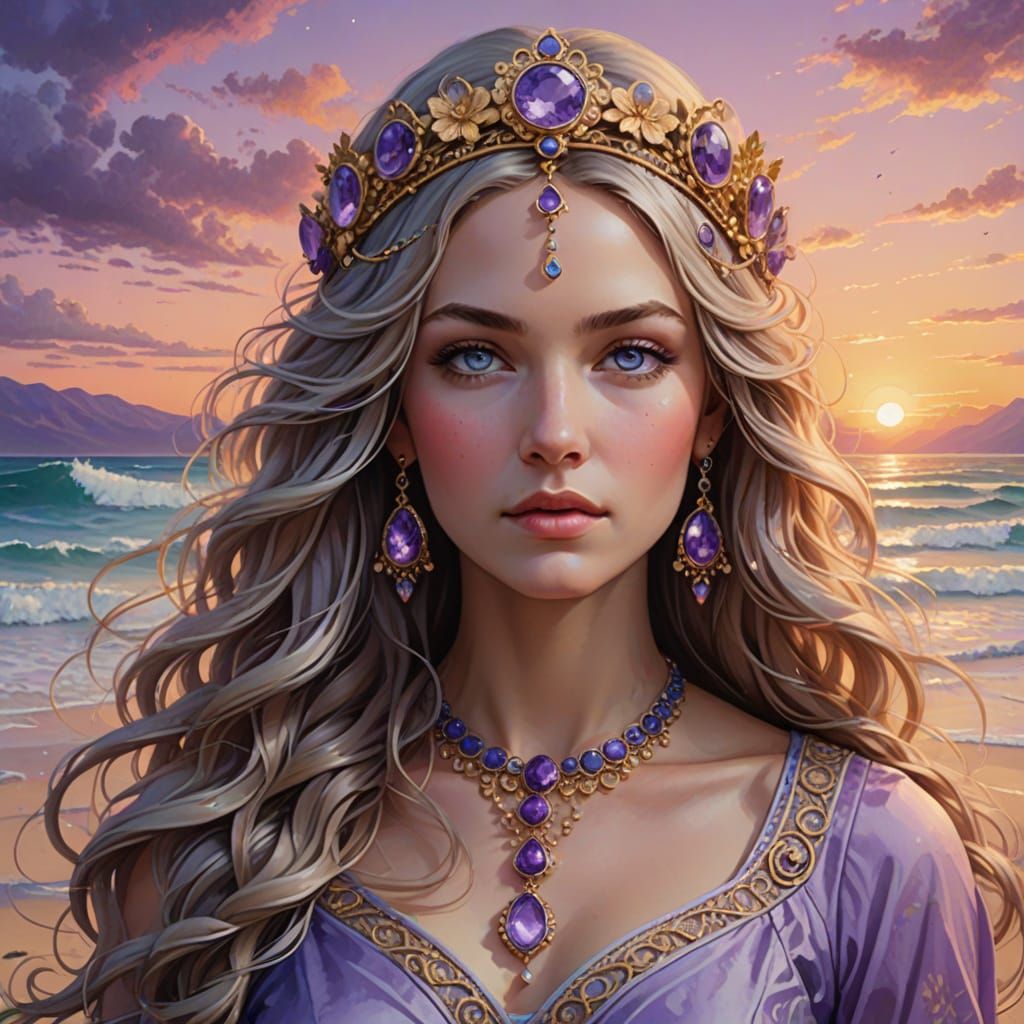 Mnemosyne: Goddess of Memory in a Detailed Portrait