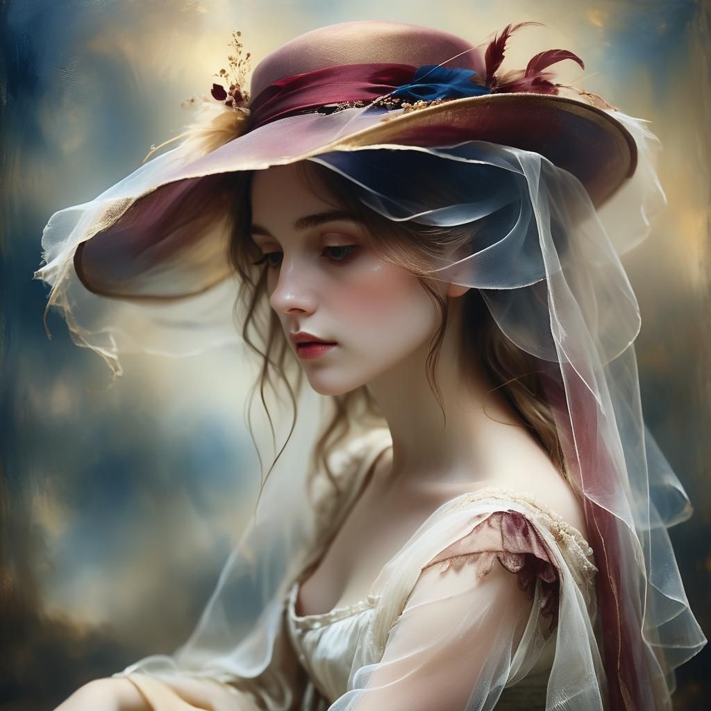 Melancholic Dreamer in J.M.W. Turner-Inspired Style