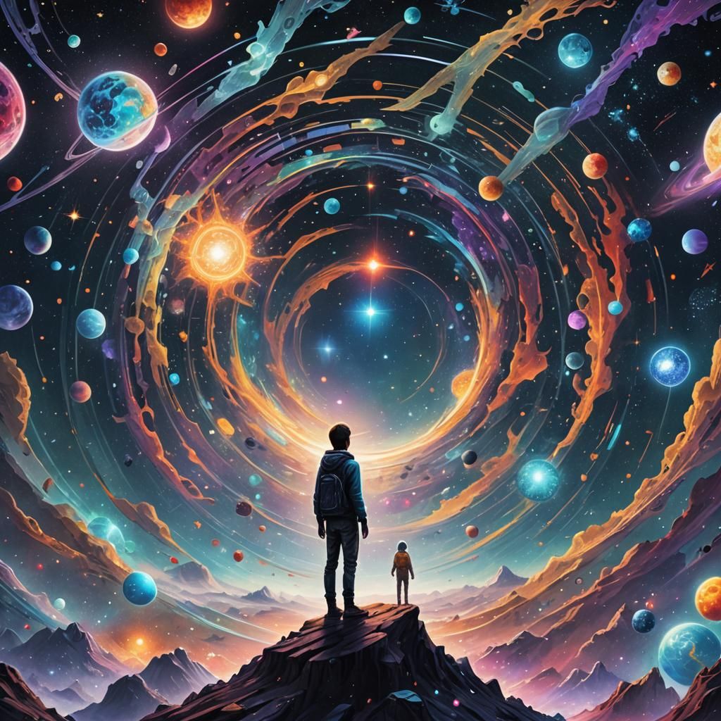 Small Human in Vast Cosmic Space