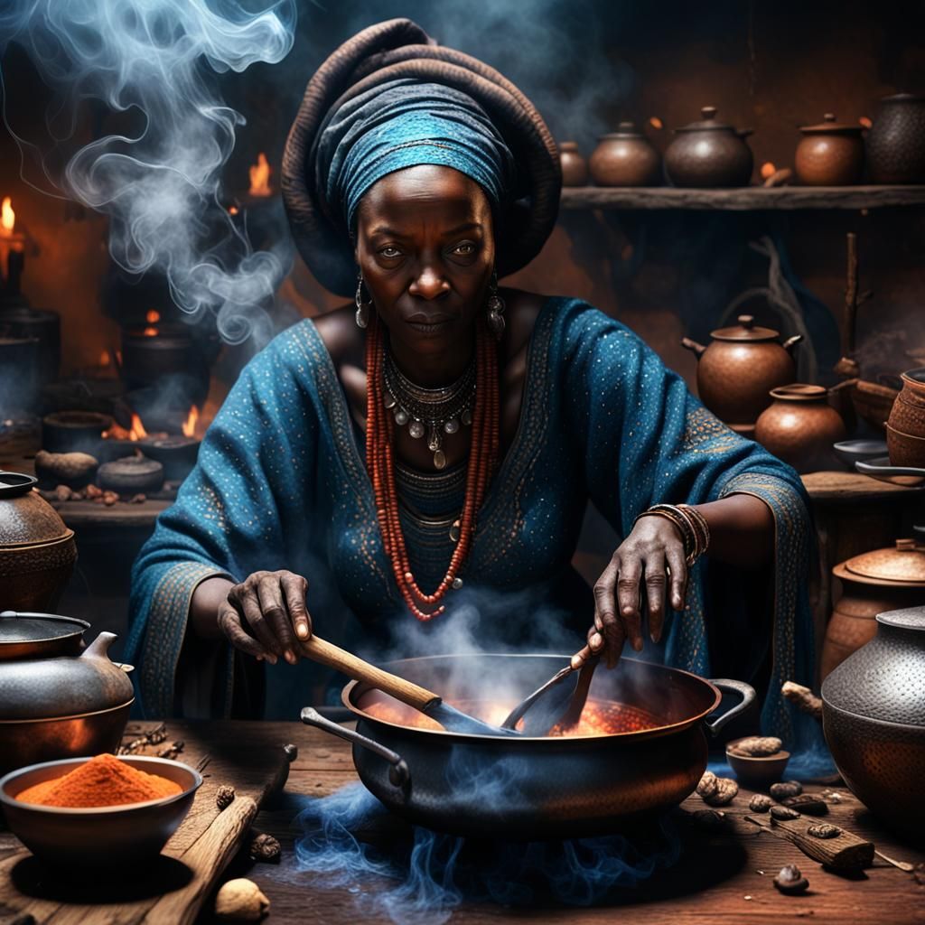 Dark Witch Cooking: Hyper-Realistic Fantasy Art