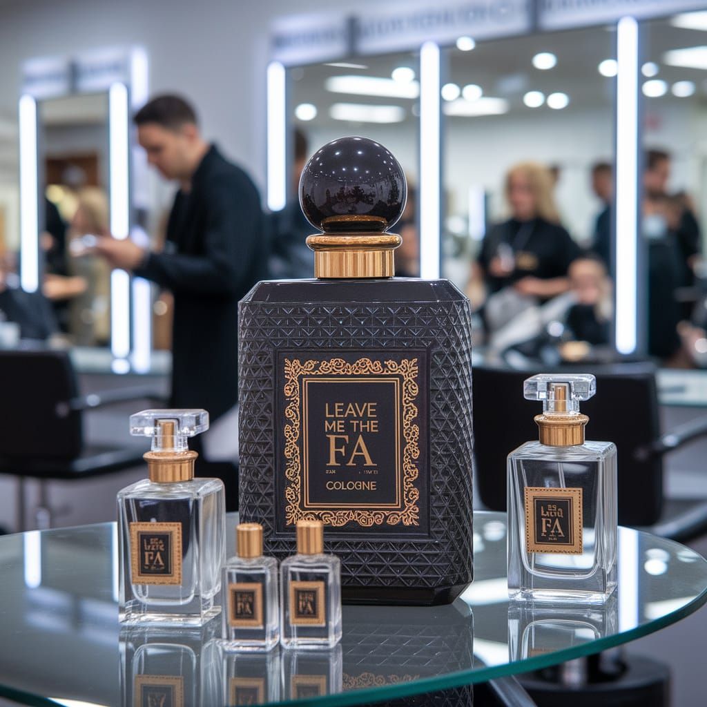 Luxurious Dark Crystal Cologne Display in Elegant Gold