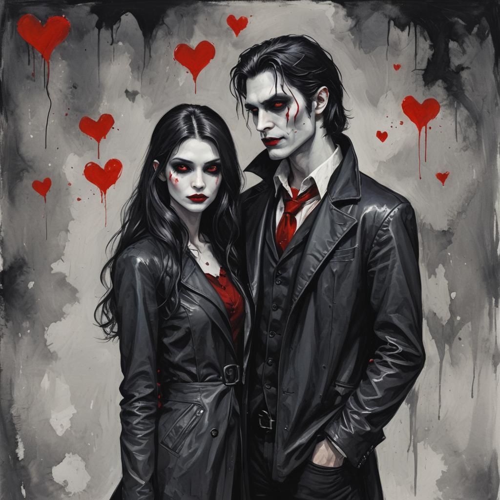 Modern Vampire Couple in Love