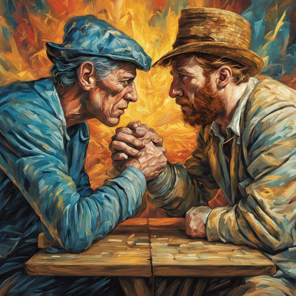 Arm Wrestle Match Picasso vs. Van Gogh