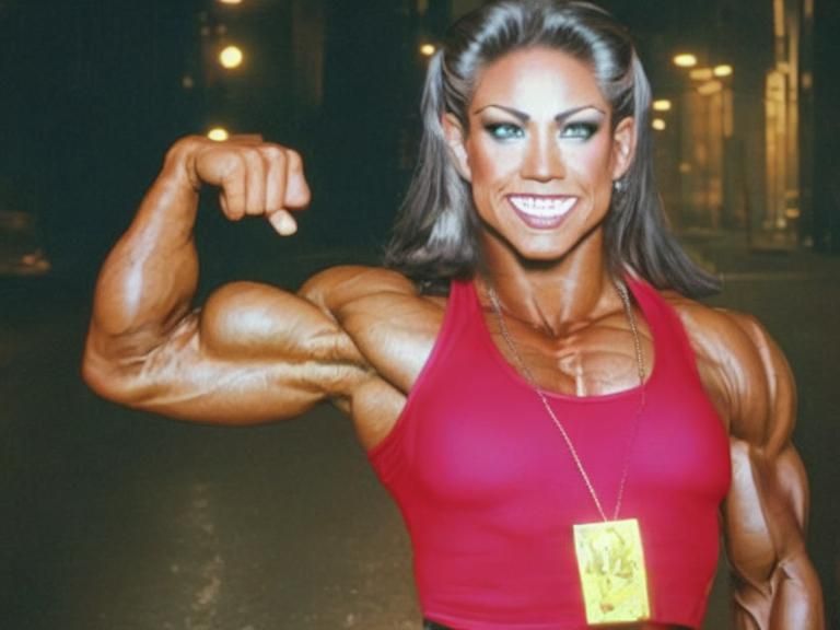 Female Bodybuilder as Streets of Rage Anime Character
