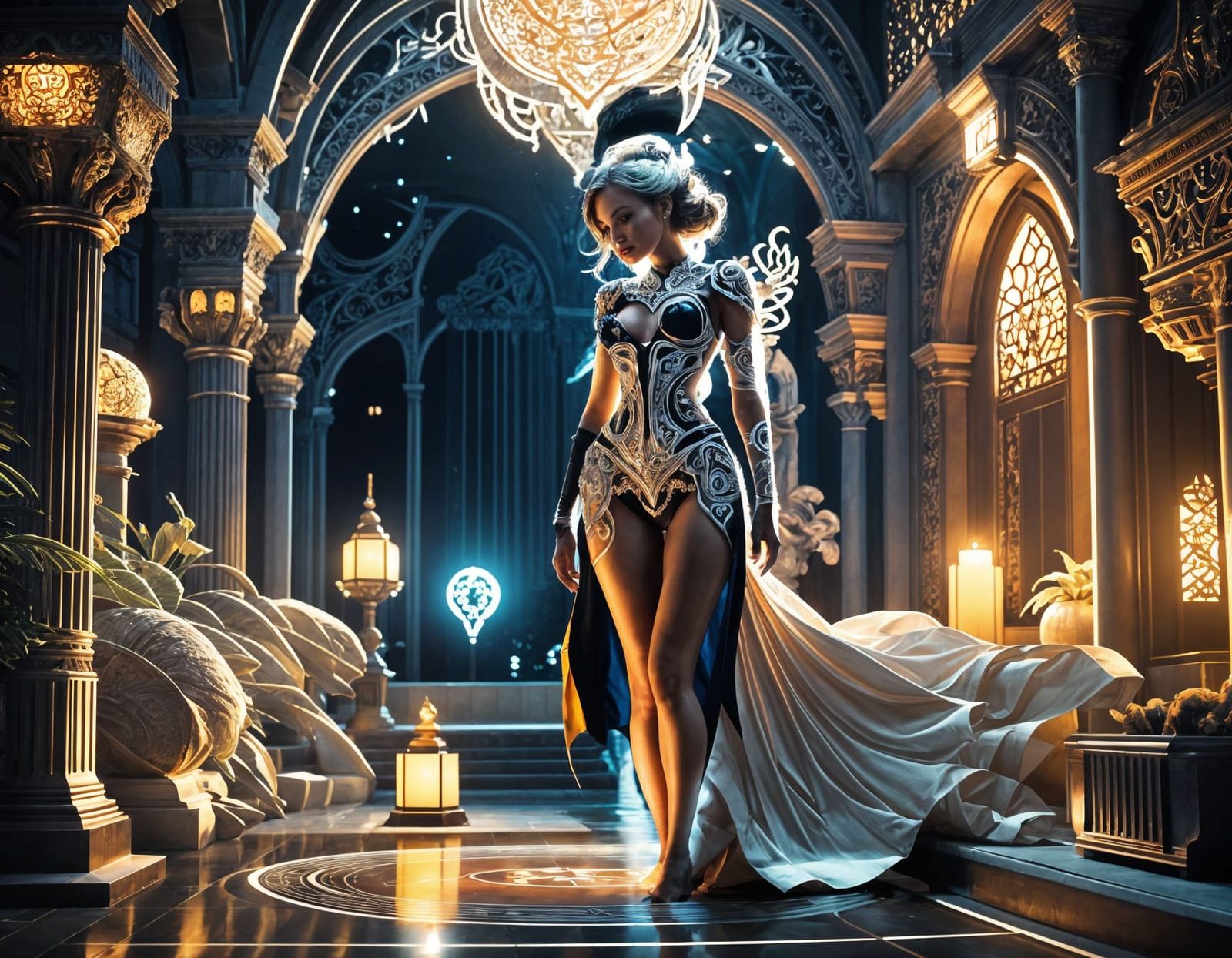 Lace and Filigree Photoshoot in Detailed Digital Art